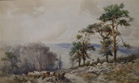 Edwin St John, watercolour, Ashcombe, near Lewes, 29 x 48cm